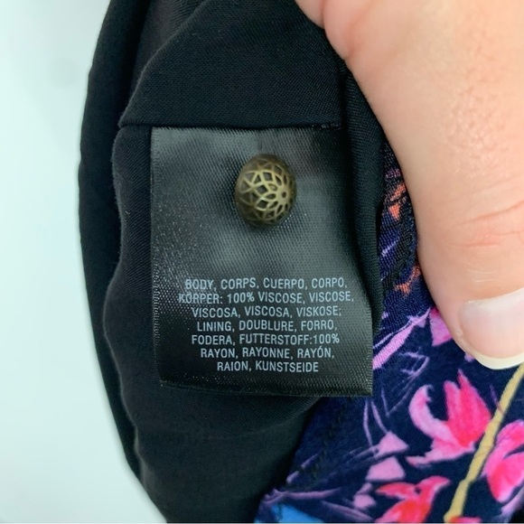 NWT Anthropologie Maeve Elia Cold Shoulder Dress Blue Tropical Floral Size 12 - Picture 11 of 14